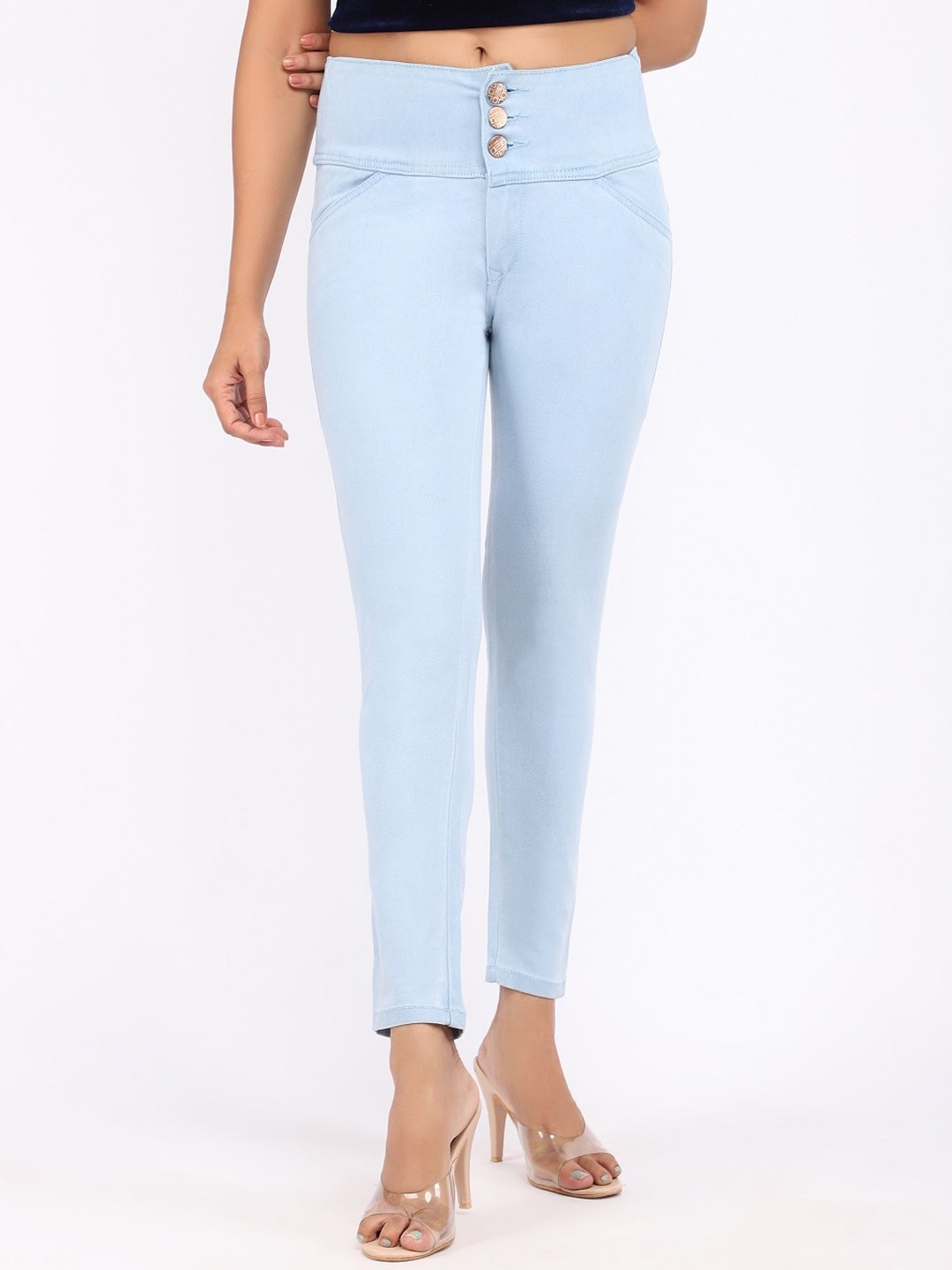 

AngelFab Women Jean Skinny Fit High-Rise Stretchable Cotton Jeans, Blue