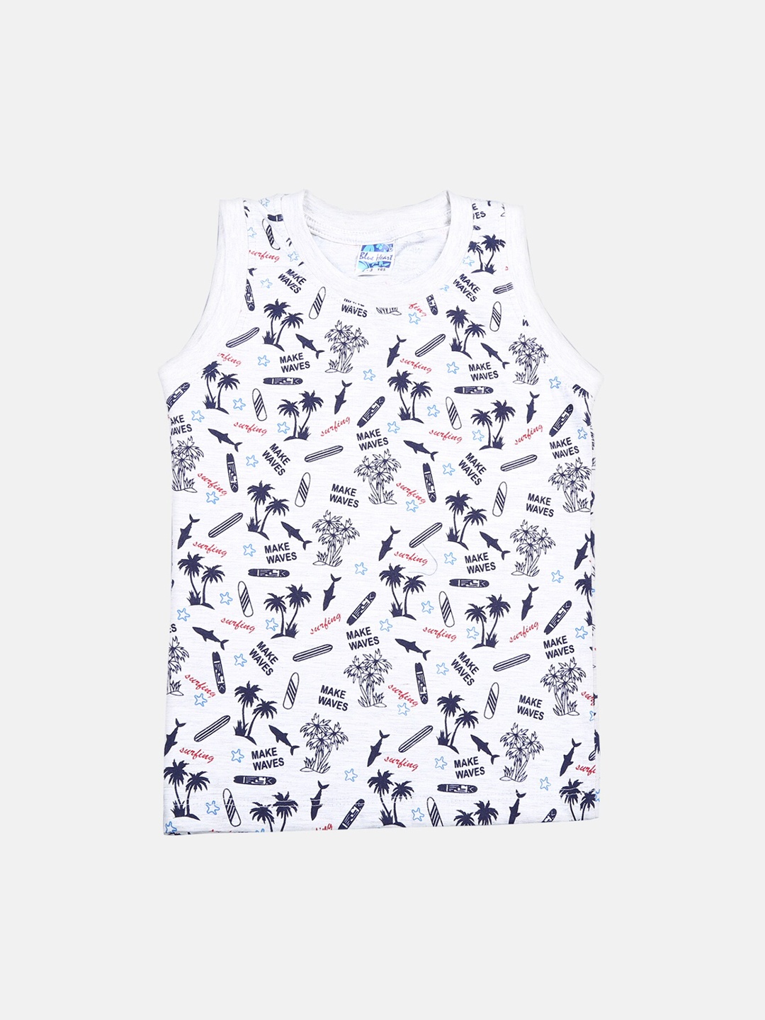 

V-Mart Boys Printed Cotton Innerwear Vest, White
