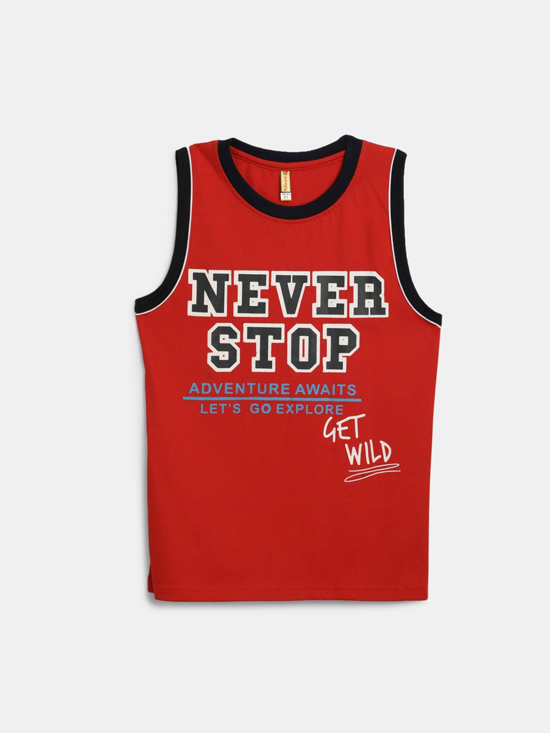 

V-Mart Boys Typography Printed Cotton Innerwear Vest, Red