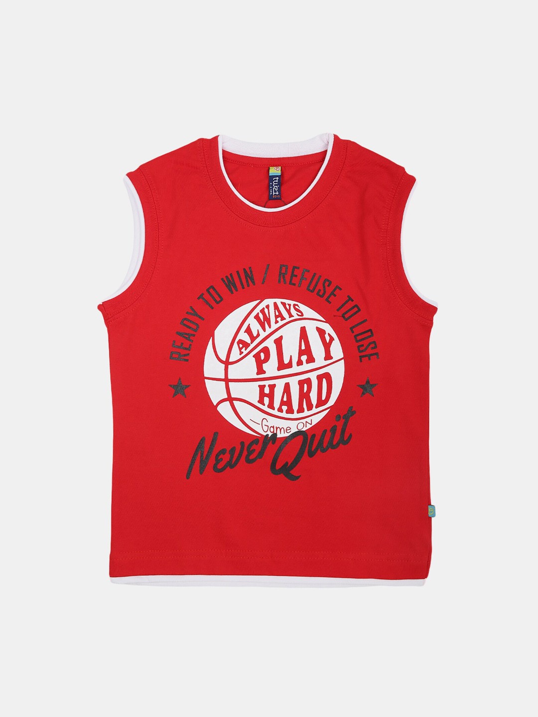 

V-Mart Boys Typography Printed Cotton Innerwear Vest, Red