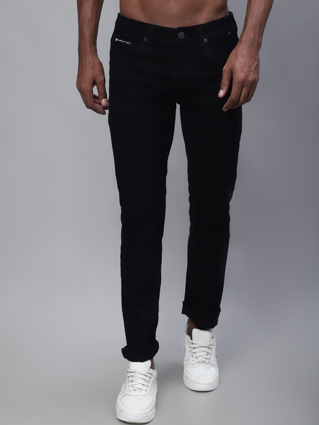 

Cantabil Men Regular Fit Stretchable Cotton Jeans, Black