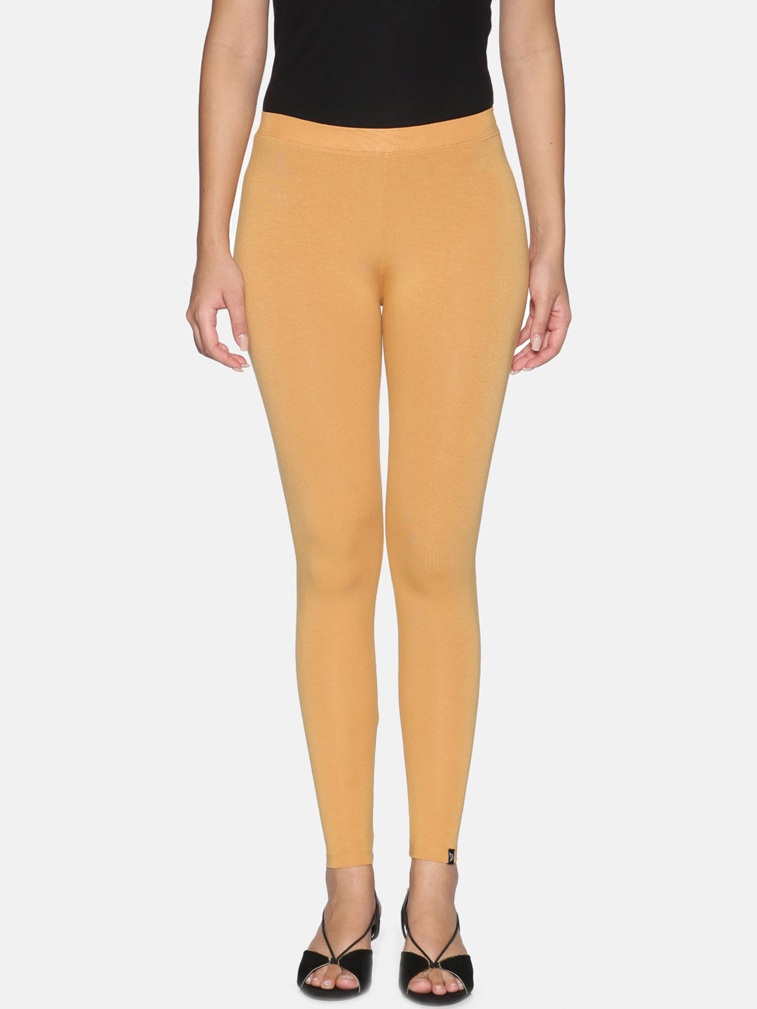 

TWIN BIRDS Women Solid Super Stretch Viscose Ankle Length Leggings, Beige