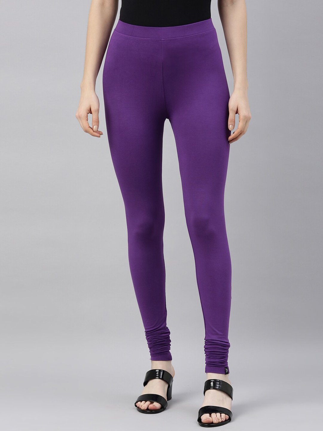 

TWIN BIRDS Women High-Rise Churidar-Length Leggings, Purple