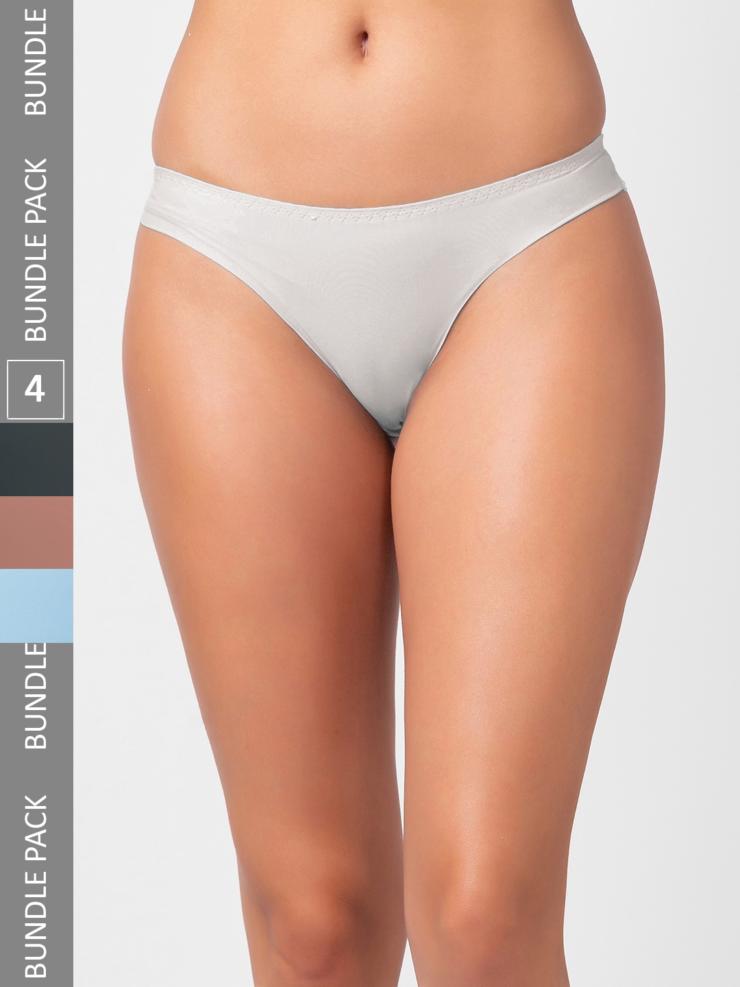 

NOIRA Women Pack Of 4 Assorted Seamless Thongs Briefs
