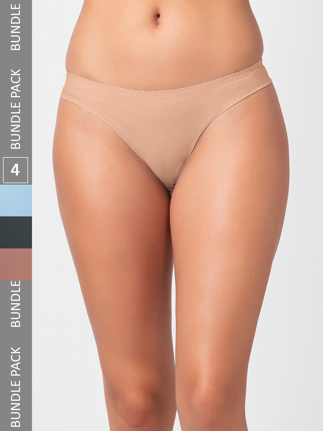 

NOIRA Women Pack Of 4 Assorted Seamless Thongs Briefs