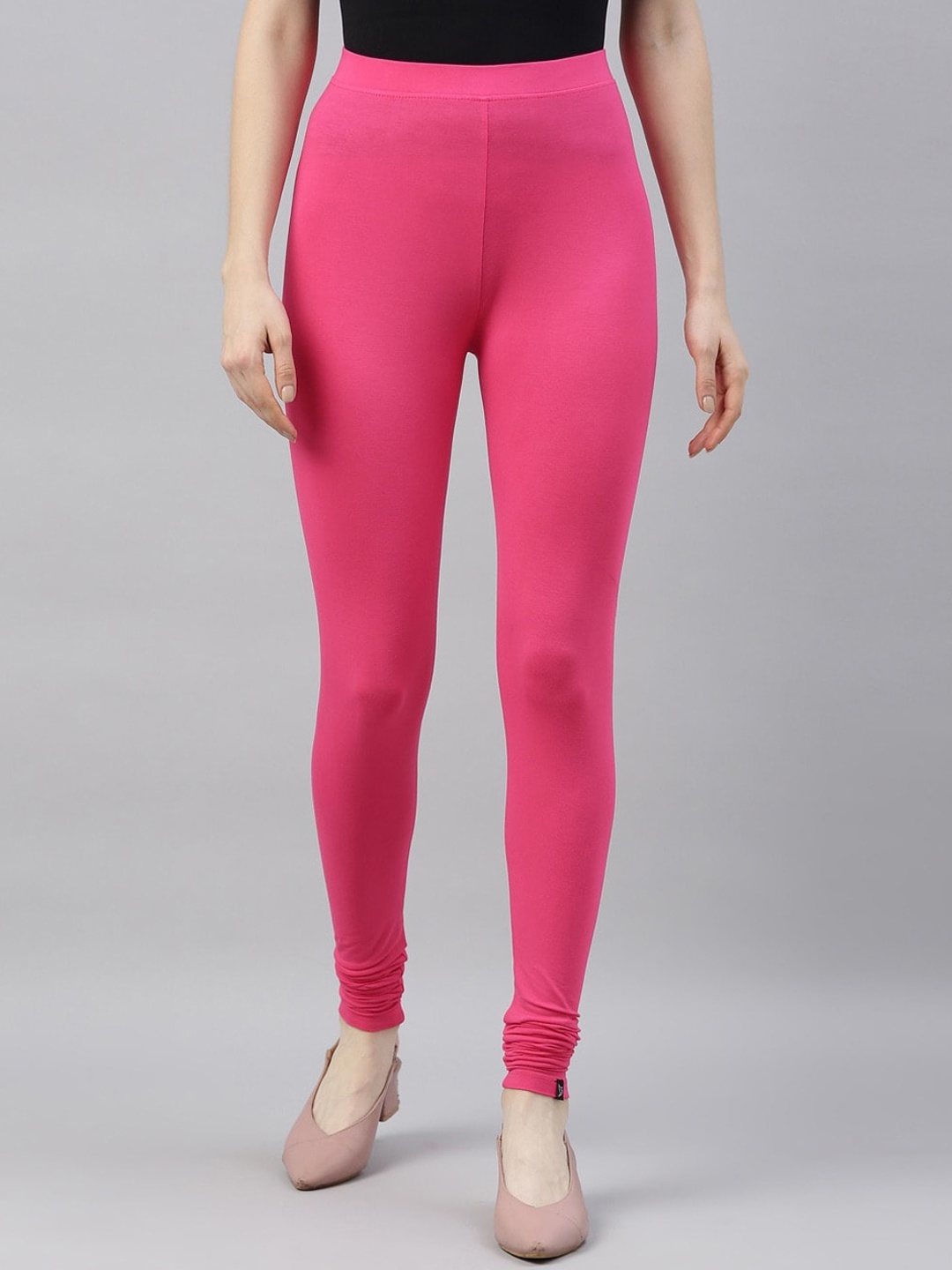 

TWIN BIRDS Women Mid-Rise Churidar-Length Leggings, Pink