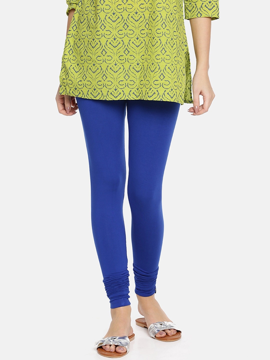 

TWIN BIRDS Mid-Rise Churidar Length Leggings, Green
