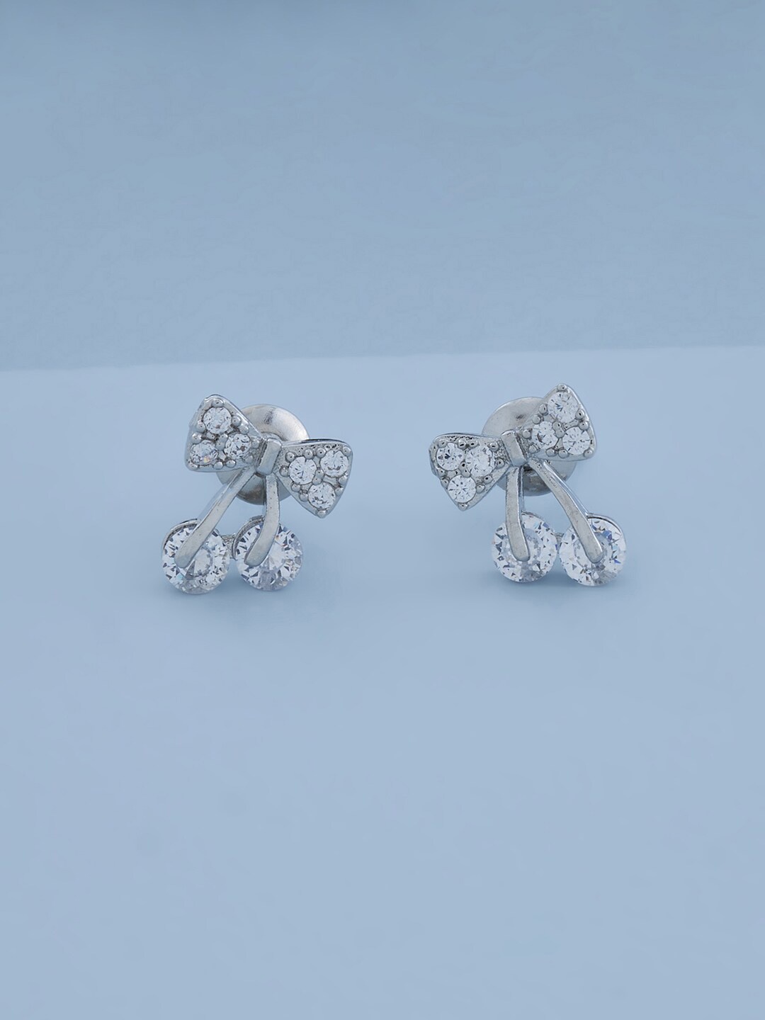 

Kushal's Fashion Jewellery Rhodium-Plated Cubic Zirconia Contemporary Studs Earrings, White