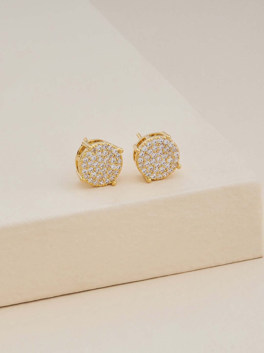 

Kushal's Fashion Jewellery Gold-Plated Contemporary Studs Earrings, White