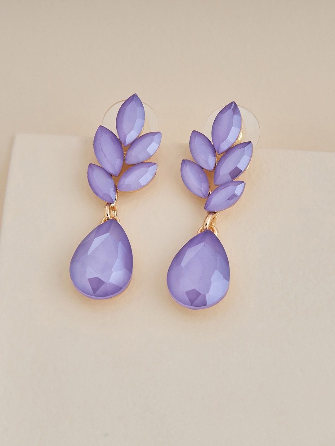 

Kushal's Fashion Jewellery Gold Plated Contemporary Drop Earrings, Lavender
