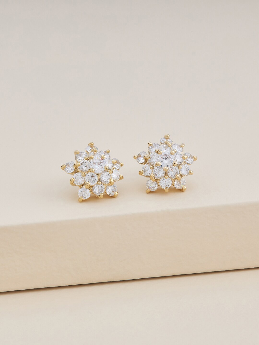 

Kushal's Fashion Jewellery Gold-Plated Contemporary Studs Earrings, White