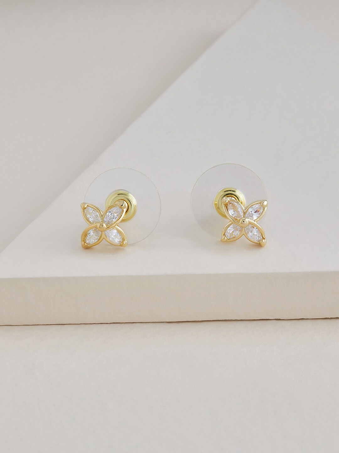 

Kushal's Fashion Jewellery Gold-Plated Contemporary Studs Earrings, White