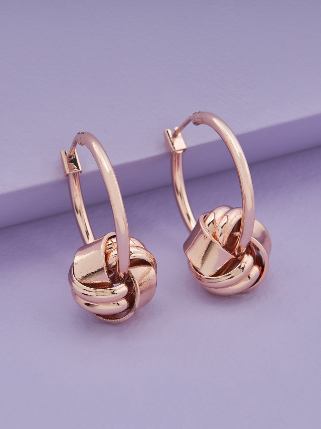 

Kushal's Fashion Jewellery Rose Gold-Plated Contemporary Drop Earrings