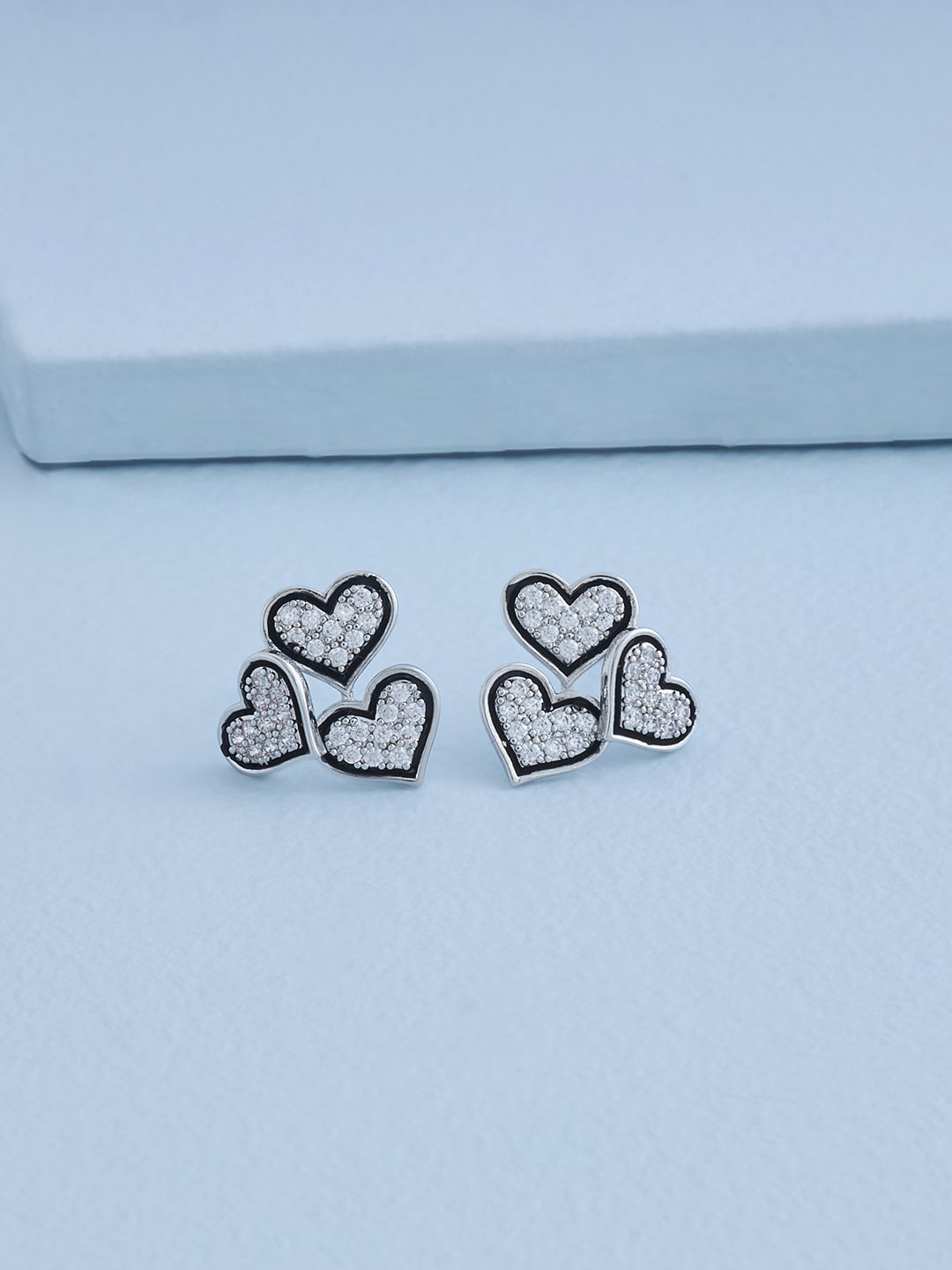 

Kushal's Fashion Jewellery Rhodium-Plated Contemporary Studs Earrings, White