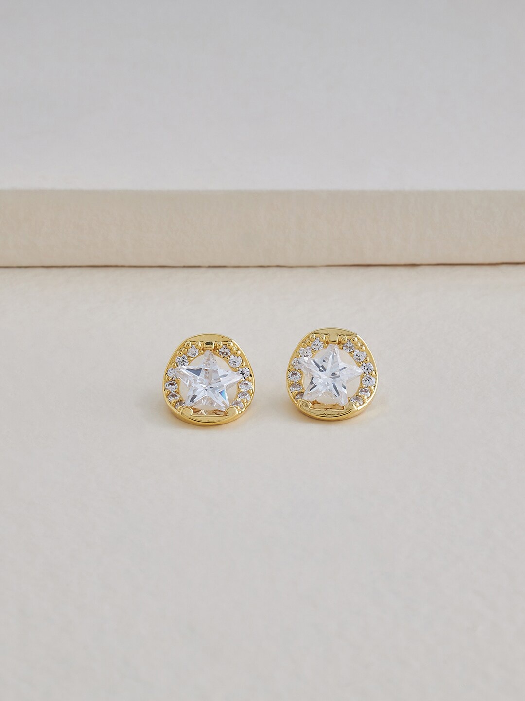 

Kushal's Fashion Jewellery Gold-Plated Contemporary Studs Earrings, White
