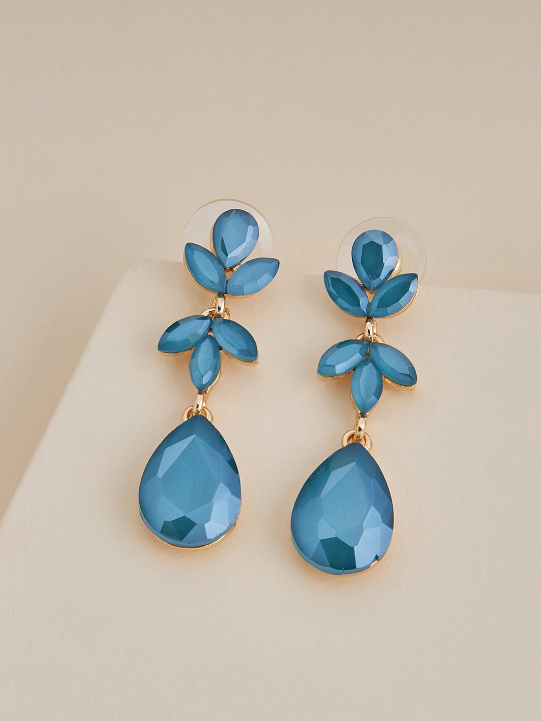 

Kushal's Fashion Jewellery Gold-Plated Contemporary Drop Earrings, Sea green