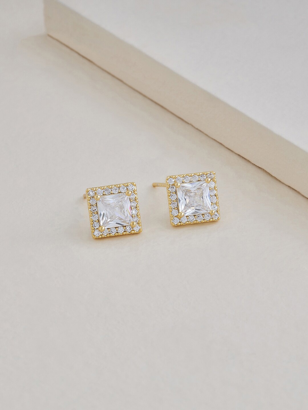 

Kushal's Fashion Jewellery Gold-Plated Contemporary Studs Earrings, White