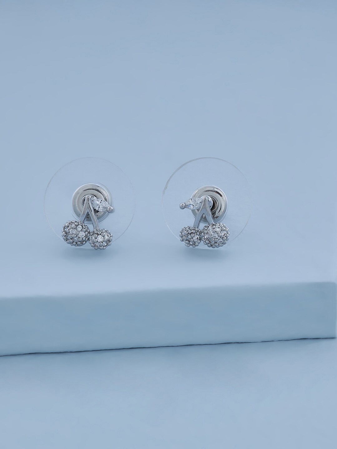 

Kushal's Fashion Jewellery White Rhodium Plated Contemporary Studs