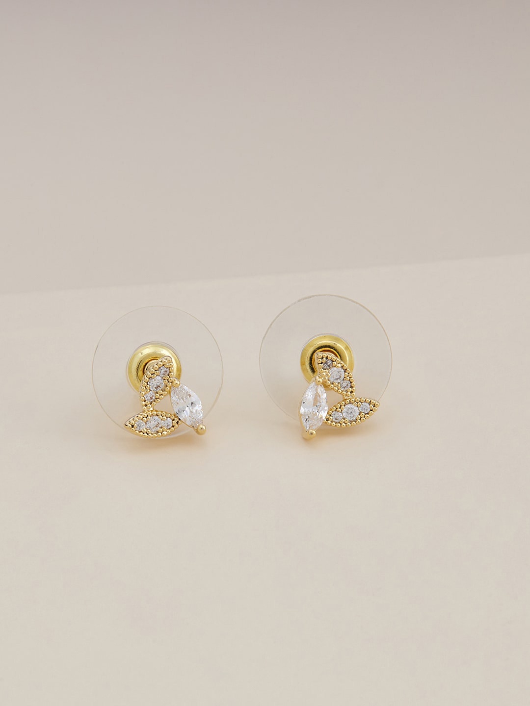 

Kushal's Fashion Jewellery Gold-Plated Cubic Zirconia Contemporary Studs Earrings, White