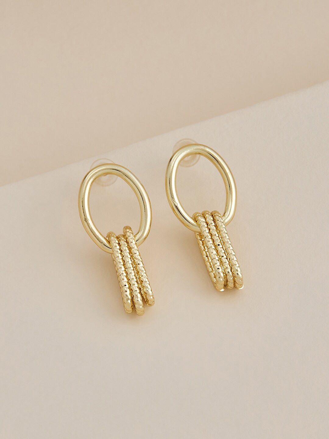 

Kushal's Fashion Jewellery Gold Plated Contemporary Drop Earrings