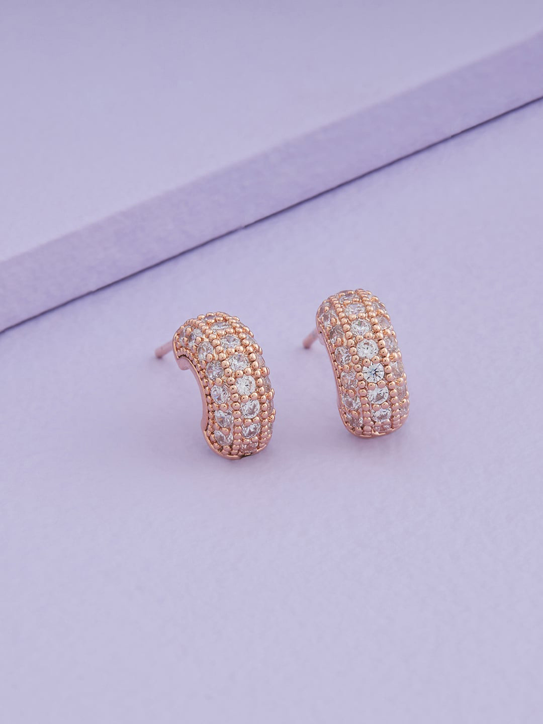 

Kushal's Fashion Jewellery Rose-Gold-Plated Contemporary Hoop Earrings