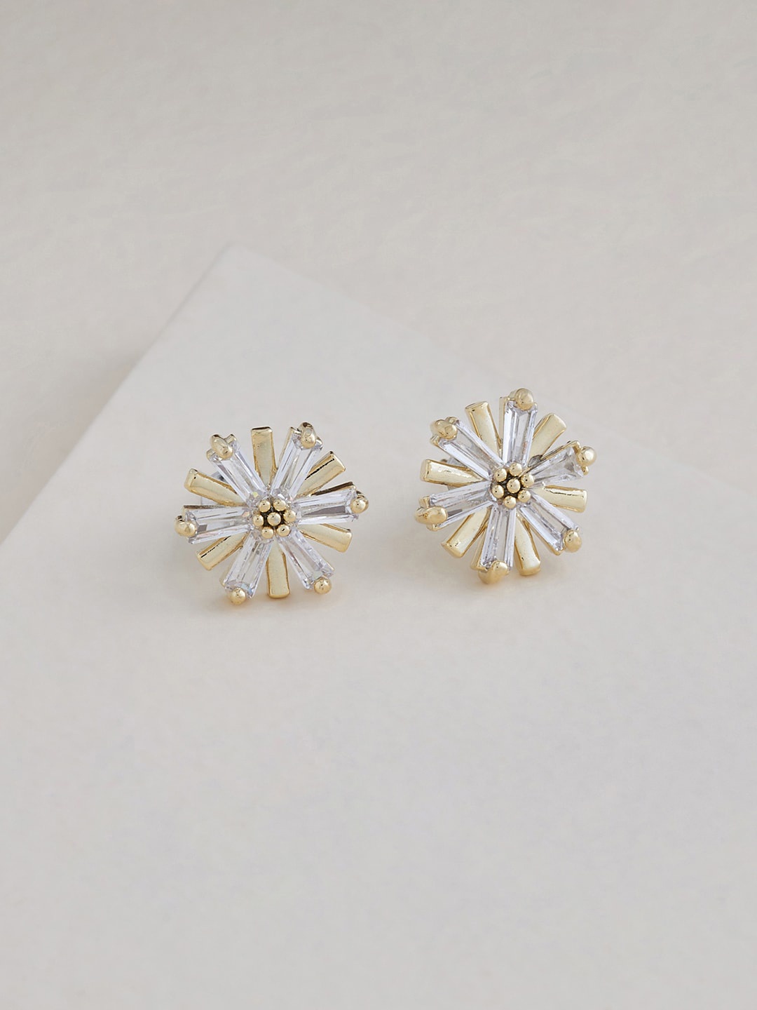 

Kushal's Fashion Jewellery Gold-Plated Contemporary Studs Earrings, White
