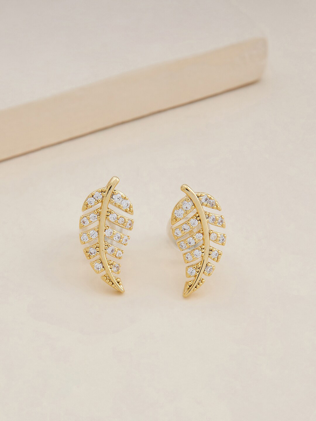 

Kushal's Fashion Jewellery Gold-Plated Cubic Zirconia Contemporary Studs Earrings, White