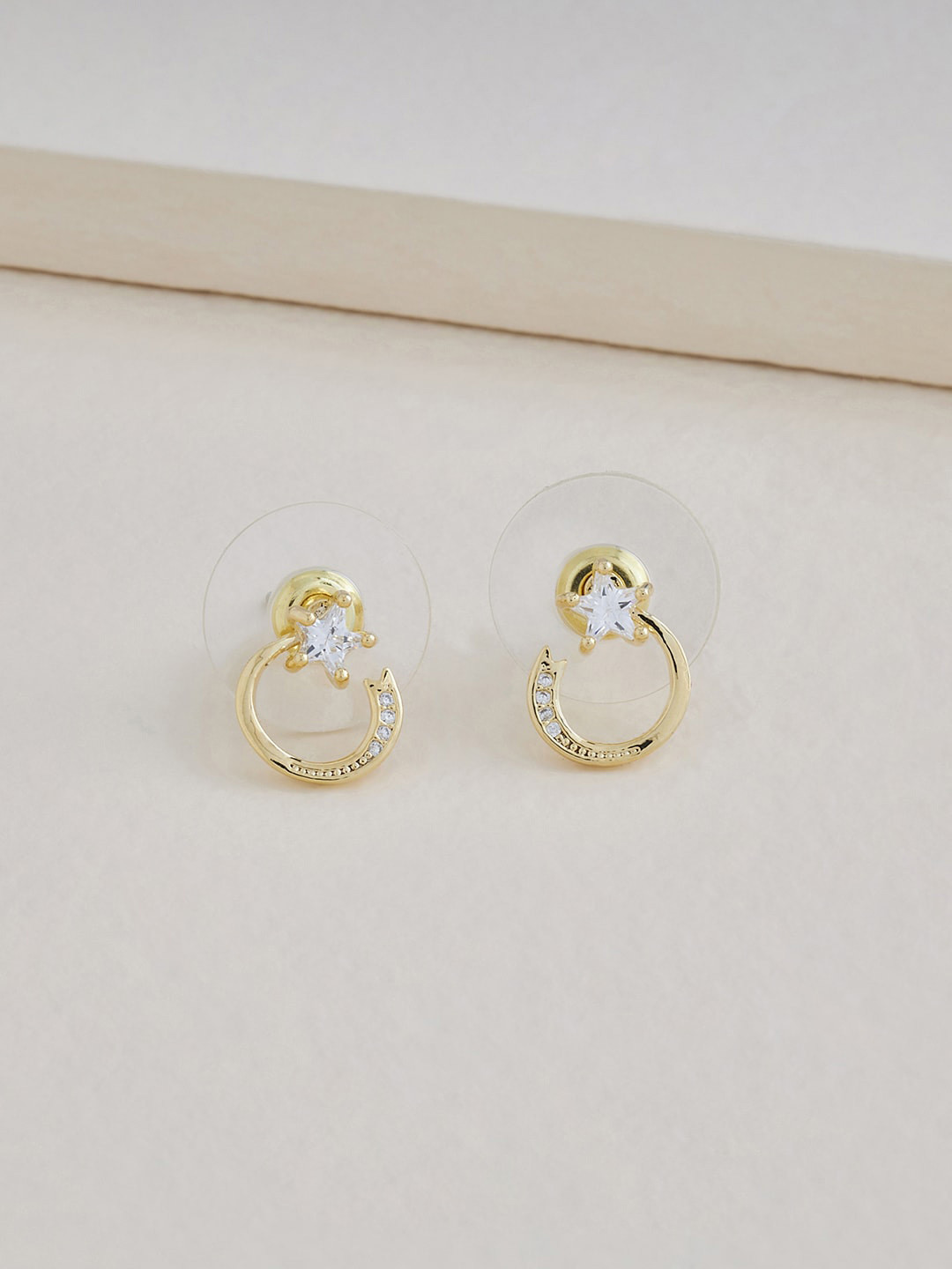 

Kushal's Fashion Jewellery Gold Plated Contemporary Studs Earrings, White