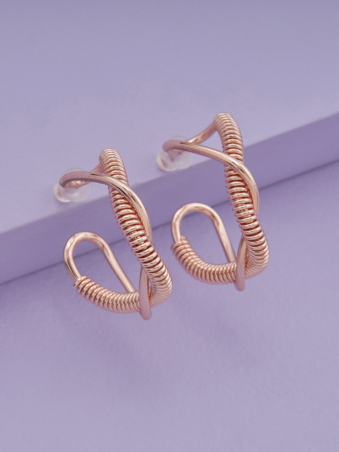 

Kushal's Fashion Jewellery Rose Gold-Plated Contemporary Drop Earrings