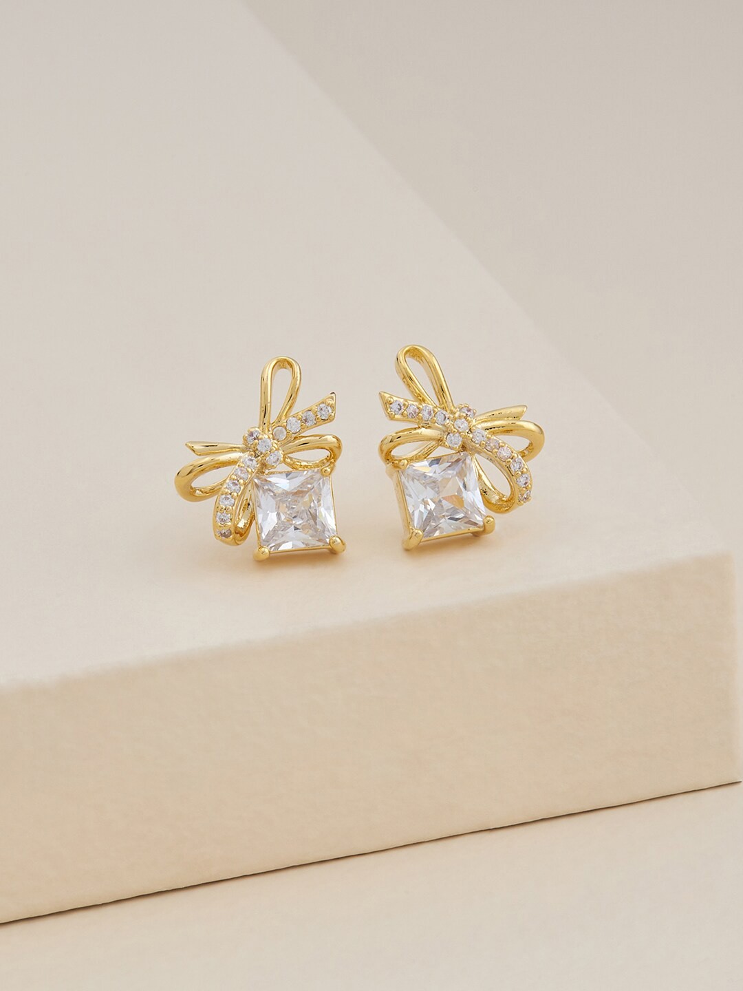 

Kushal's Fashion Jewellery Gold-Plated Contemporary Studs Earrings, White