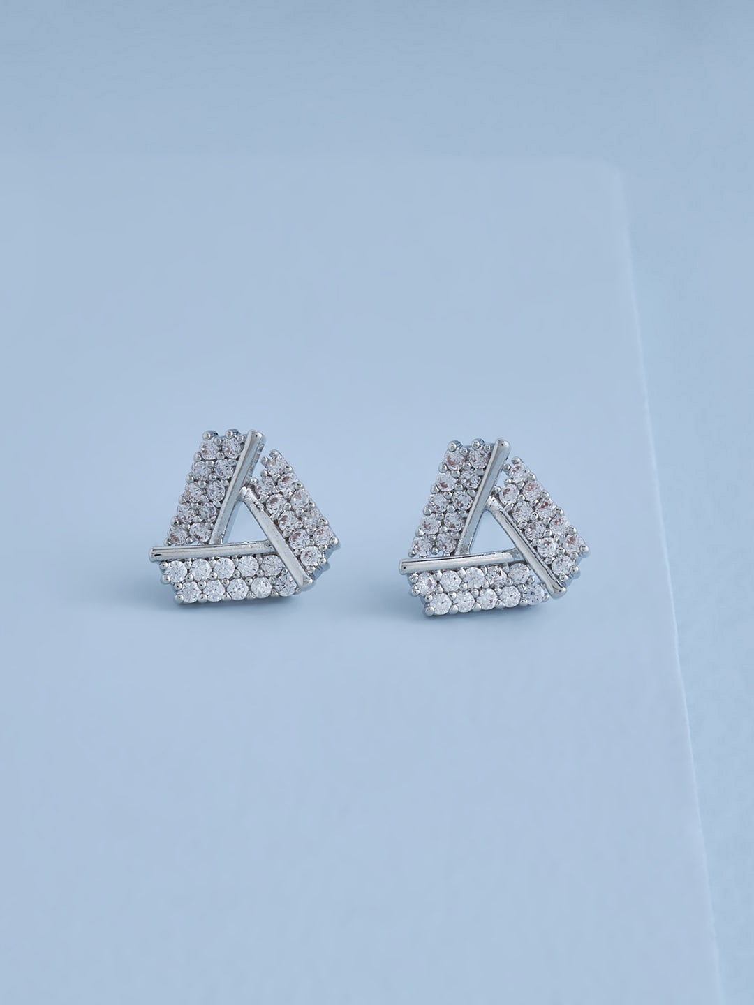 

Kushal's Fashion Jewellery Rhodium-Plated Contemporary Studs Earrings, White