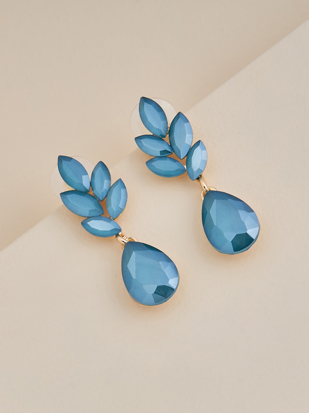 

Kushal's Fashion Jewellery Gold Plated Contemporary Drop Earrings, Sea green