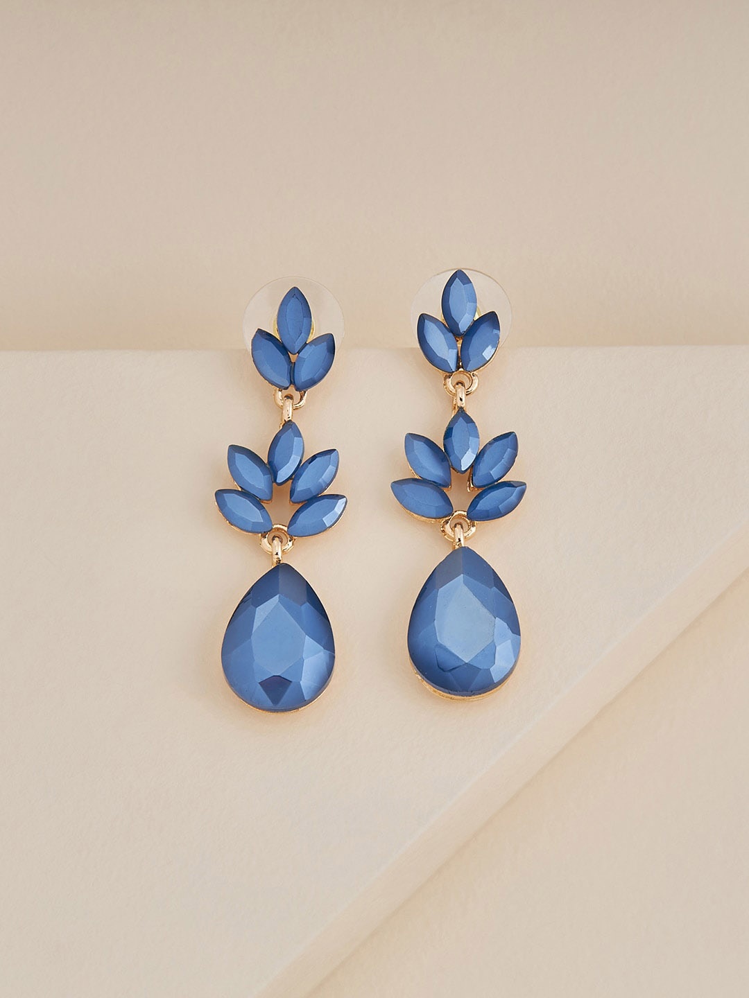 

Kushal's Fashion Jewellery Gold-Plated Contemporary Drop Earrings, Teal