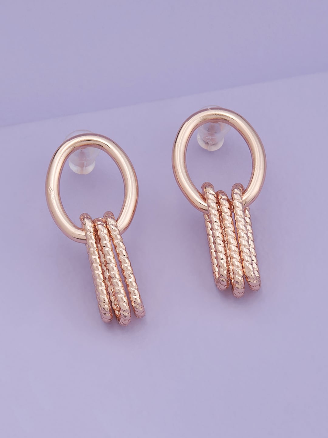 

Kushal's Fashion Jewellery Rose Gold-Plated Dropped Earrings