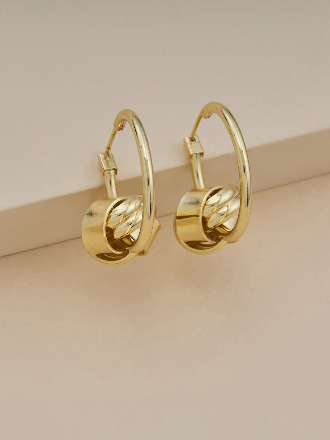 

Kushal's Fashion Jewellery Gold Plated Circular Hoop Earrings