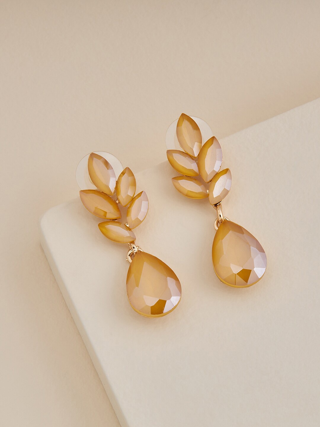 

Kushal's Fashion Jewellery Gold Plated Contemporary Drop Earrings, Yellow