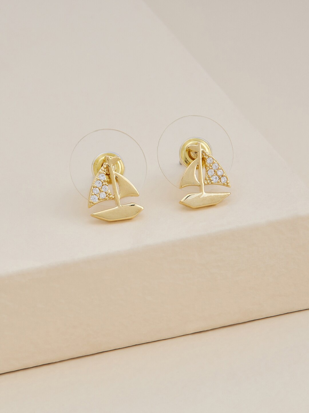 

Kushal's Fashion Jewellery Gold Plated Contemporary Studs, White