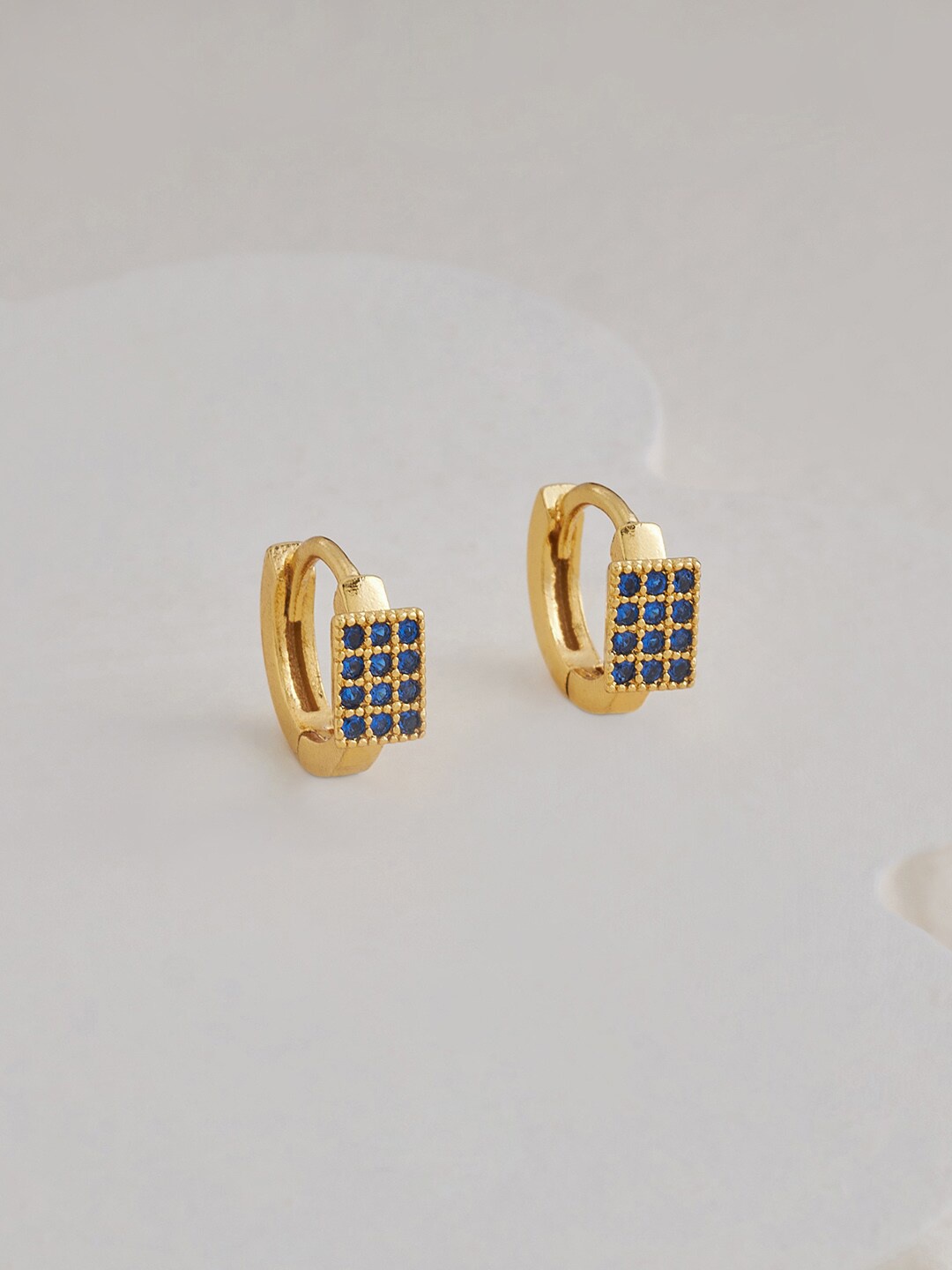 

Kushal's Fashion Jewellery Gold Plated Contemporary Hoop Earrings, Blue