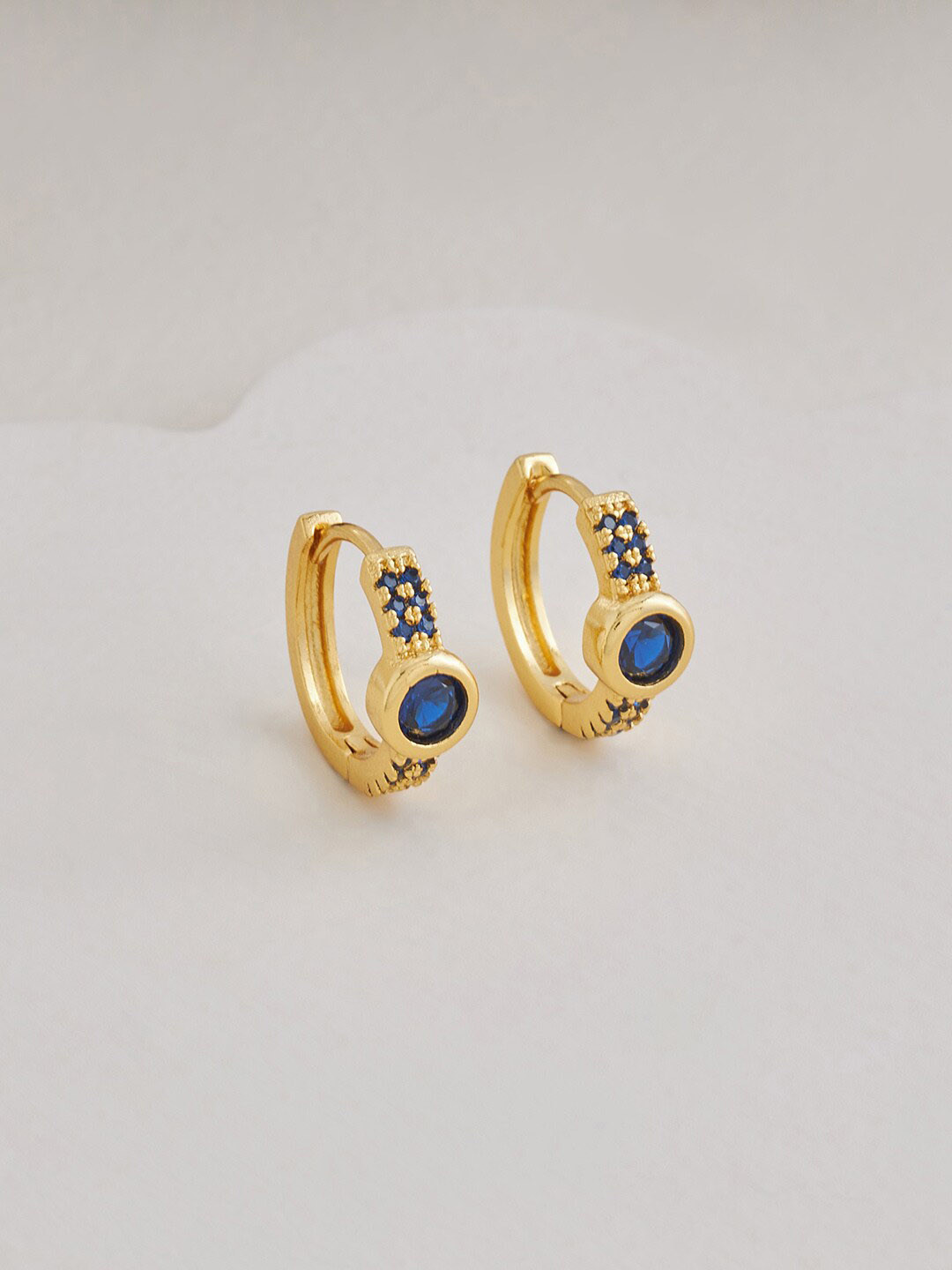 

Kushal's Fashion Jewellery Gold Plated Contemporary Hoop Earrings, Blue