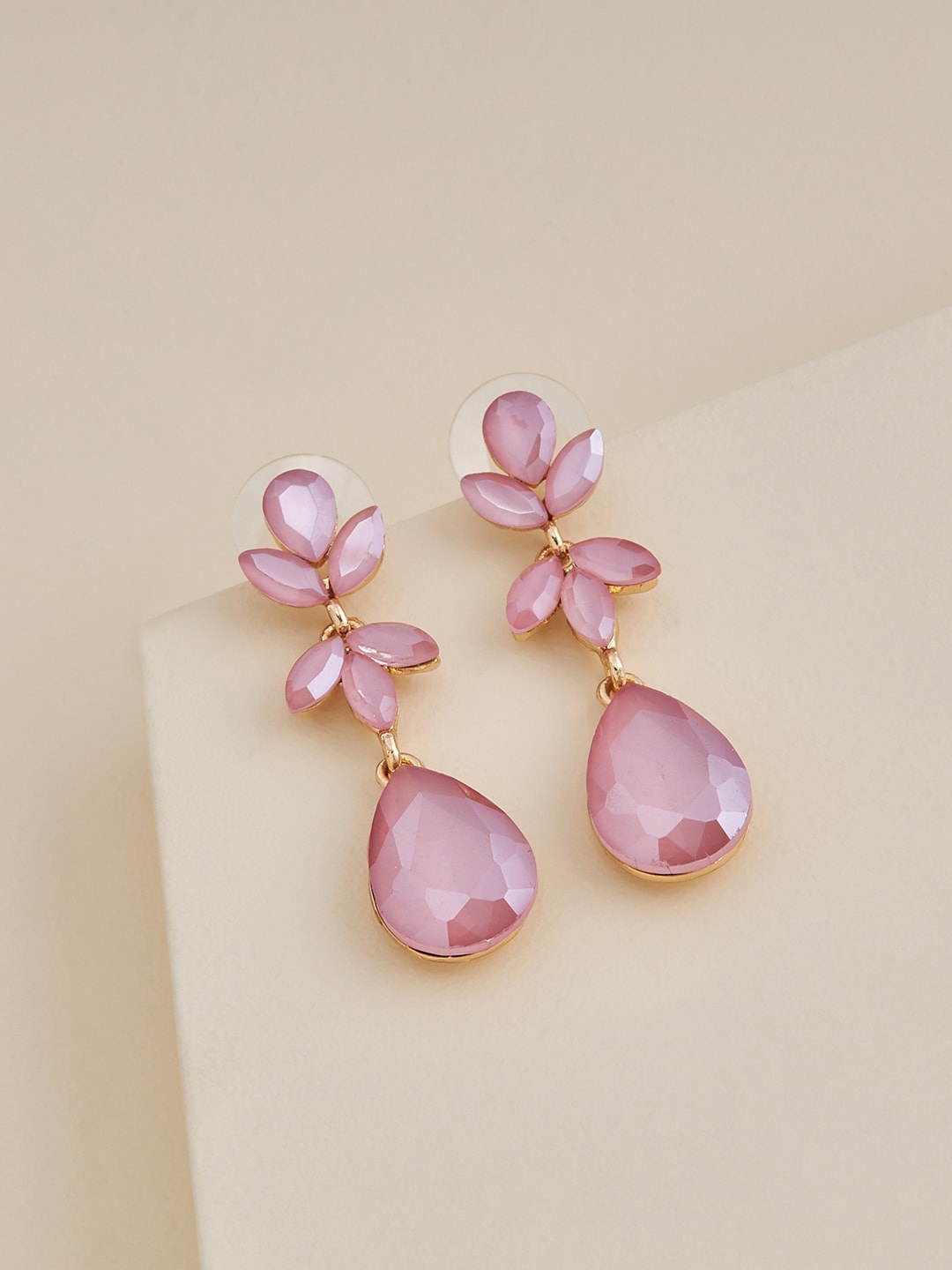 

Kushal's Fashion Jewellery Gold Plated Floral Drop Earrings