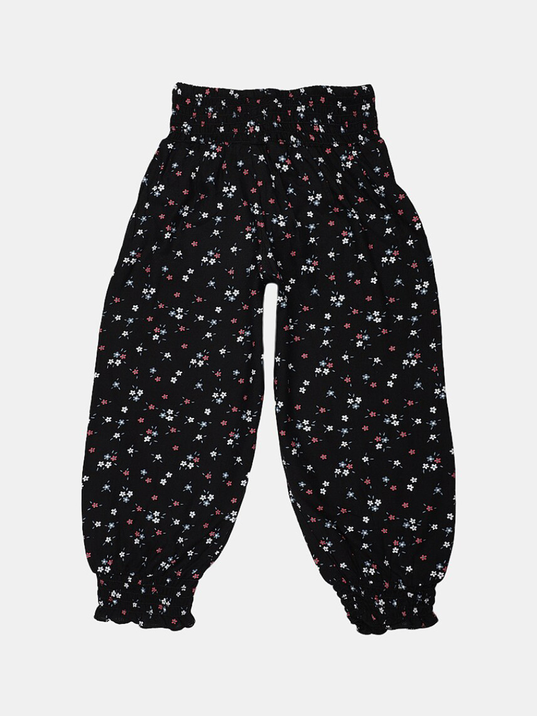 

V-Mart Girls Printed Loose-Fit Harem Pants, Black