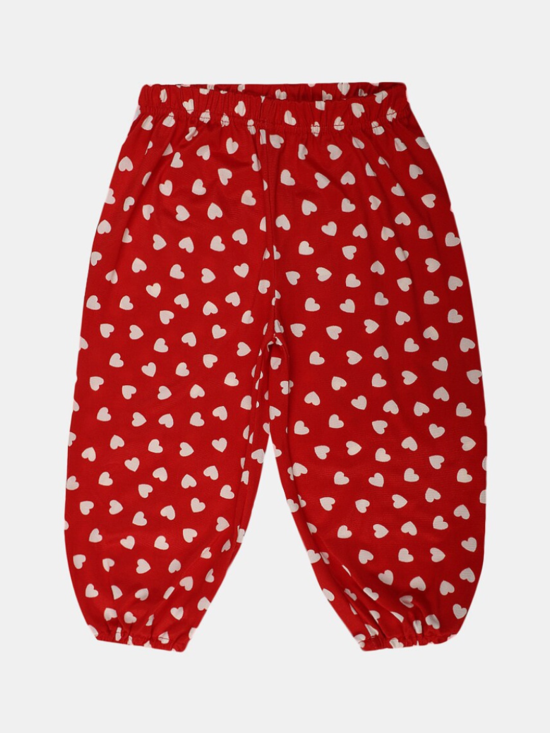 

V-Mart Girls Printed Cotton Harem Pants, Red