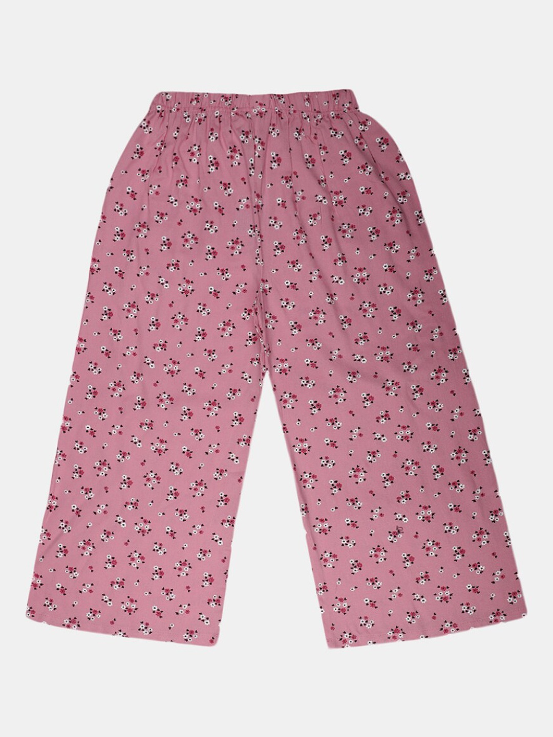 

V-Mart Girls Floral Printed Mid-Rise Lounge Pants, Pink