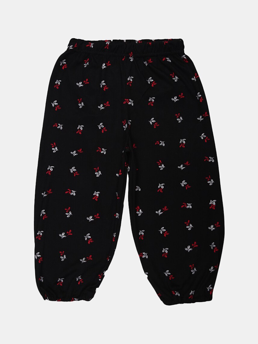 

V-Mart Girls Printed Cotton Harem Pants, Black