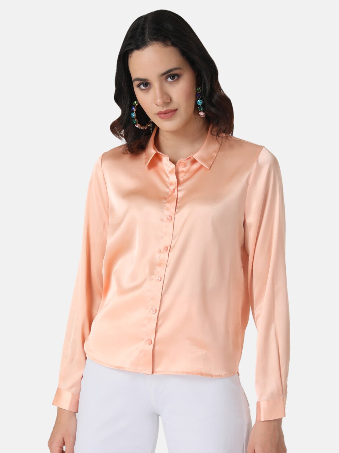 

Kazo Spread Collar Shirt, Peach