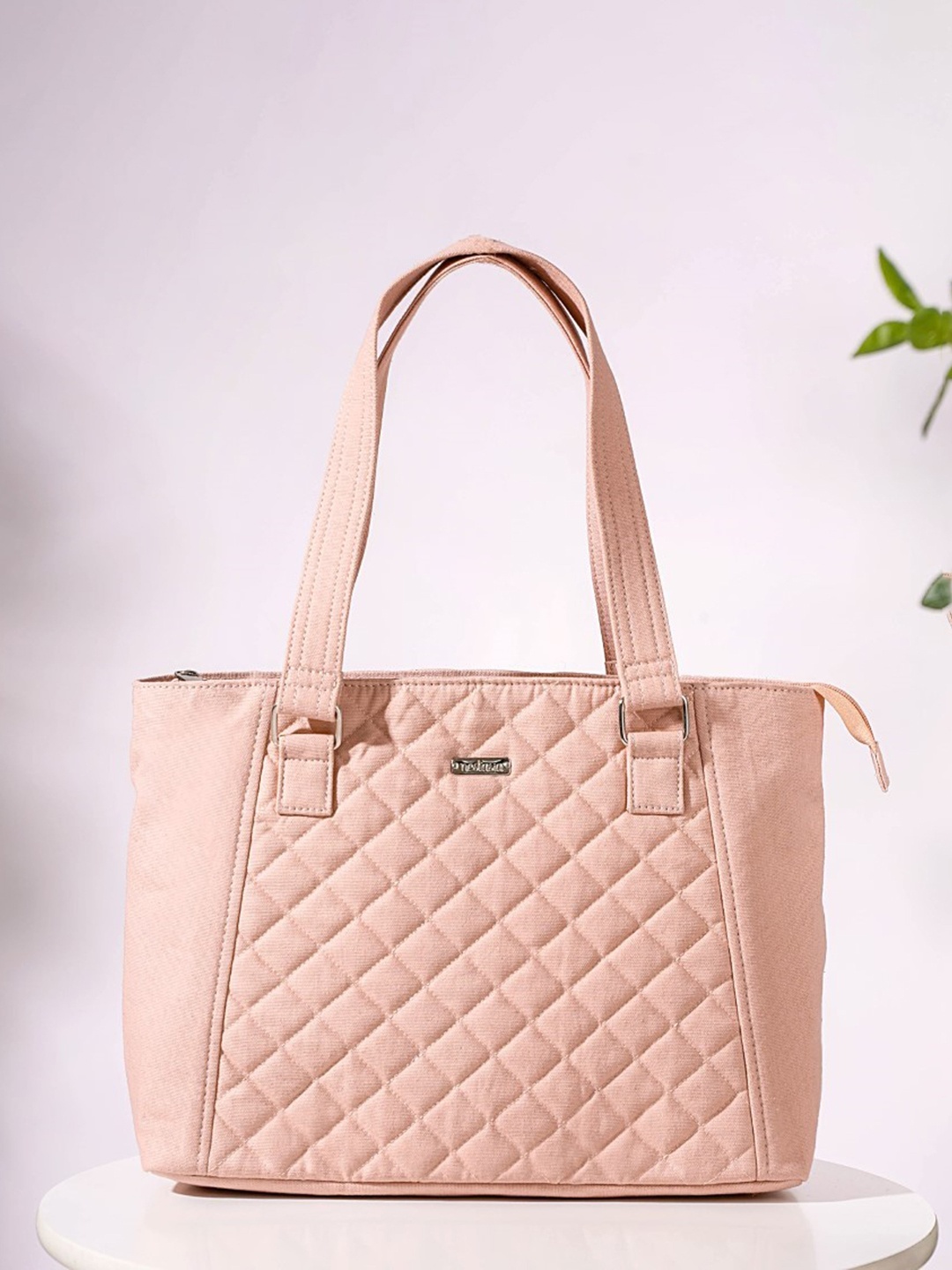 

Nestasia Oversized Shopper Handheld Bag with Quilted, Pink