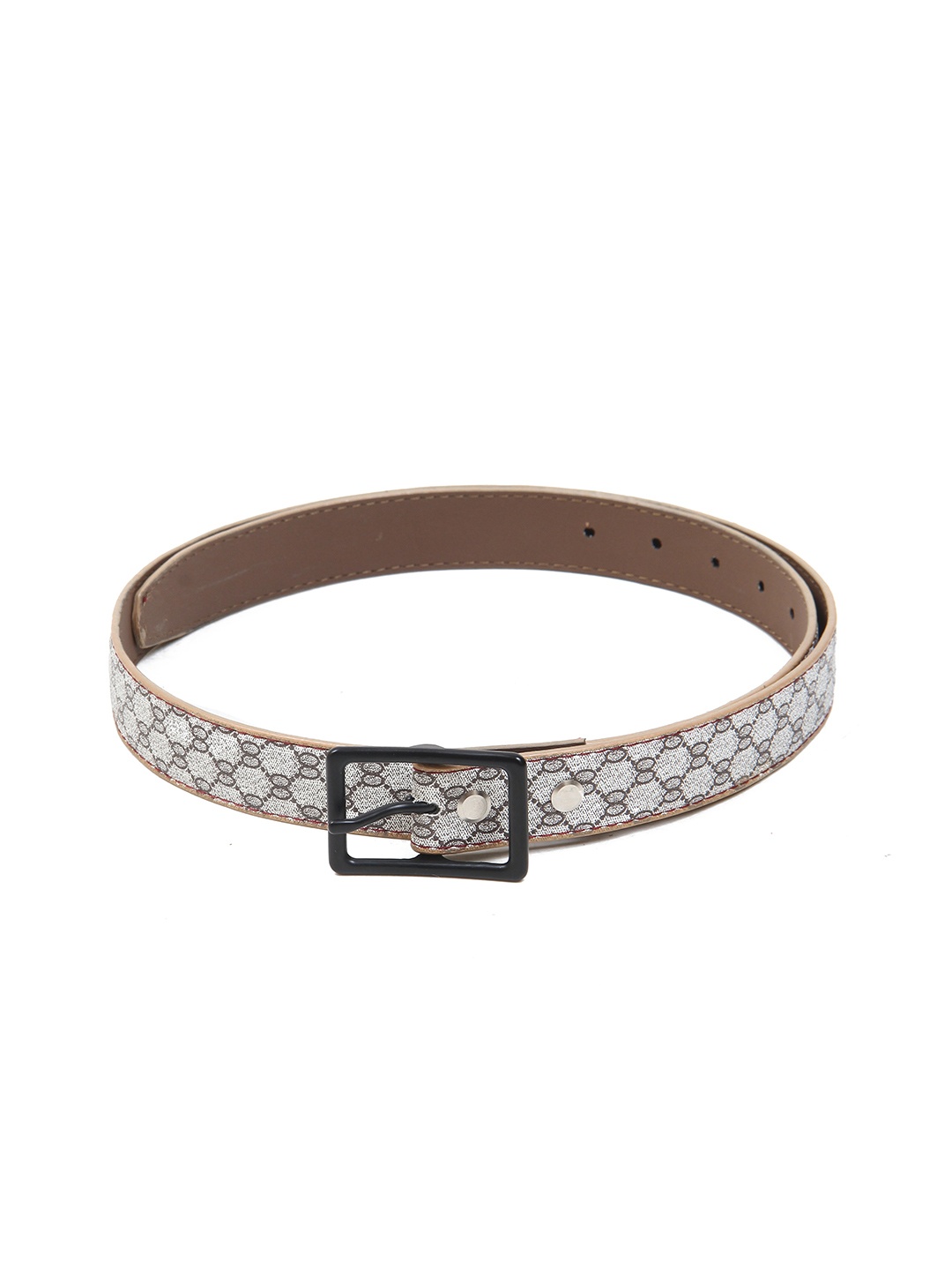 

Calvadoss Girls Printed Synthetic Leather Belt, Beige