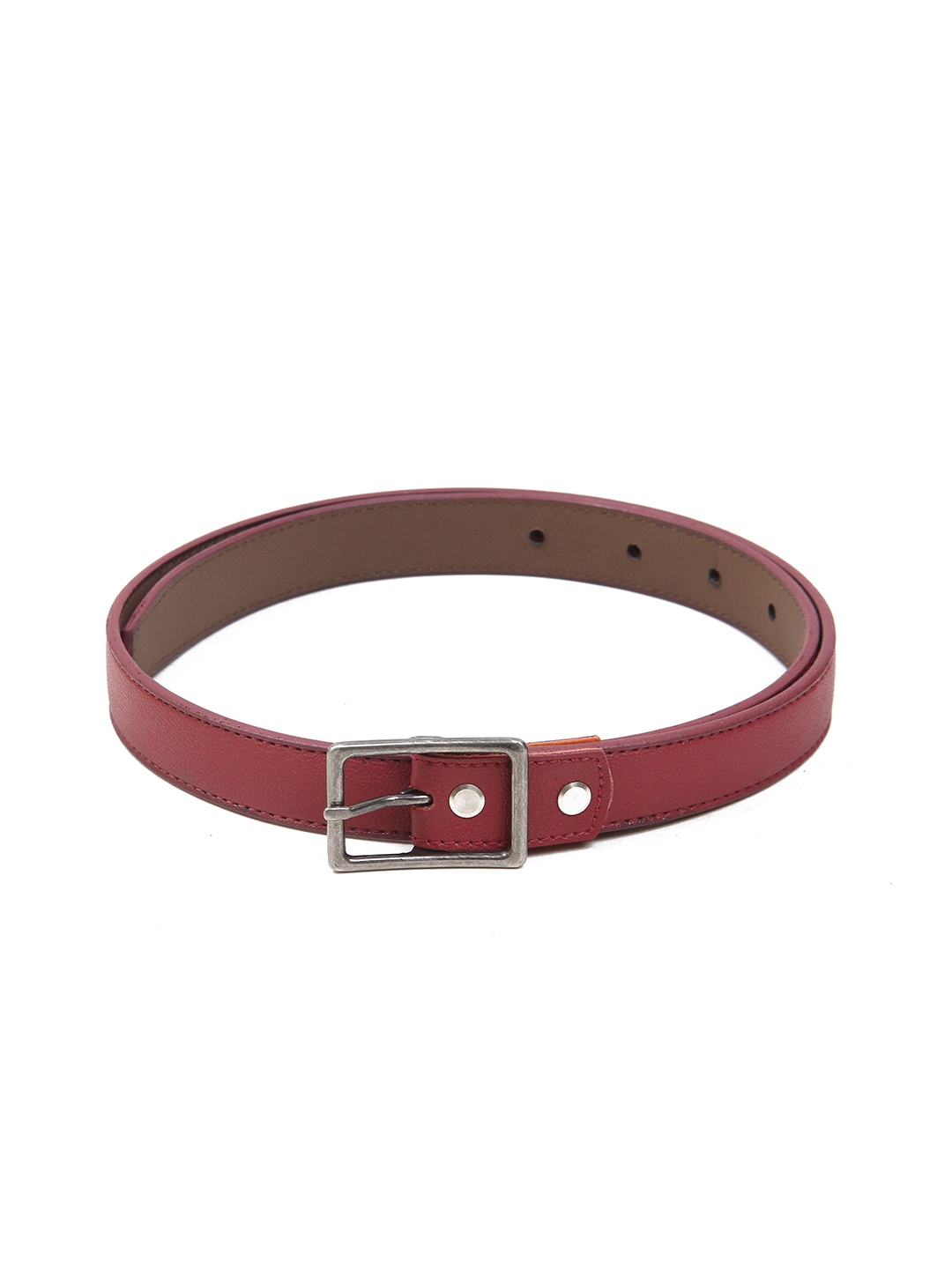 

Calvadoss Girls Textured Tang Slim Belt, Maroon