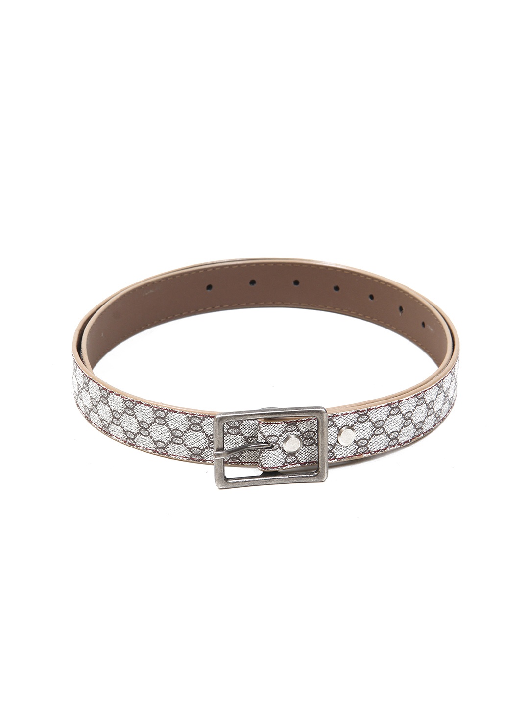 

Calvadoss Girls Printed Tang Slim Belt, White