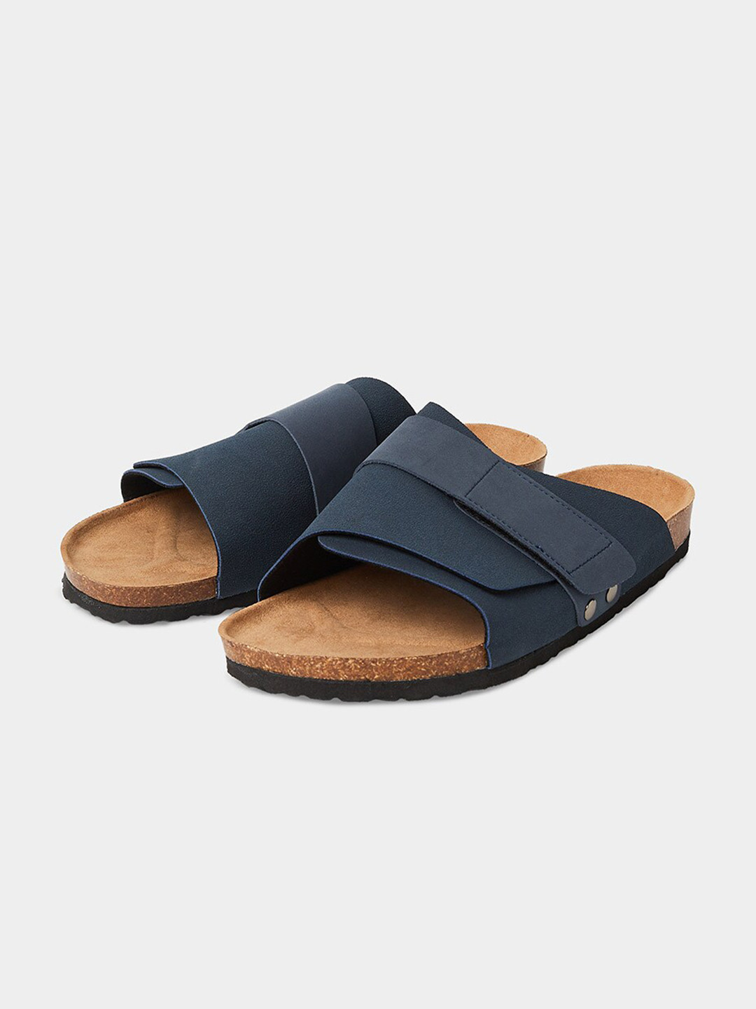 

Styli Men Solid Open Toe Slip On Comfort Sandals, Blue